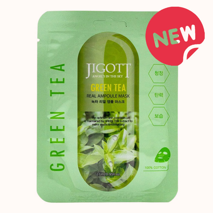 JIGOTT GREEN TEA REAL AMPOULE MASK