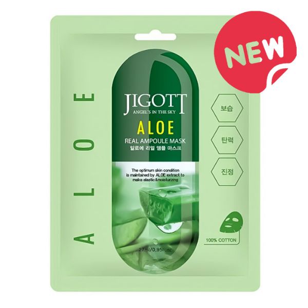 JIGOTT ALOE REAL AMPOULE MASK, 27 ml